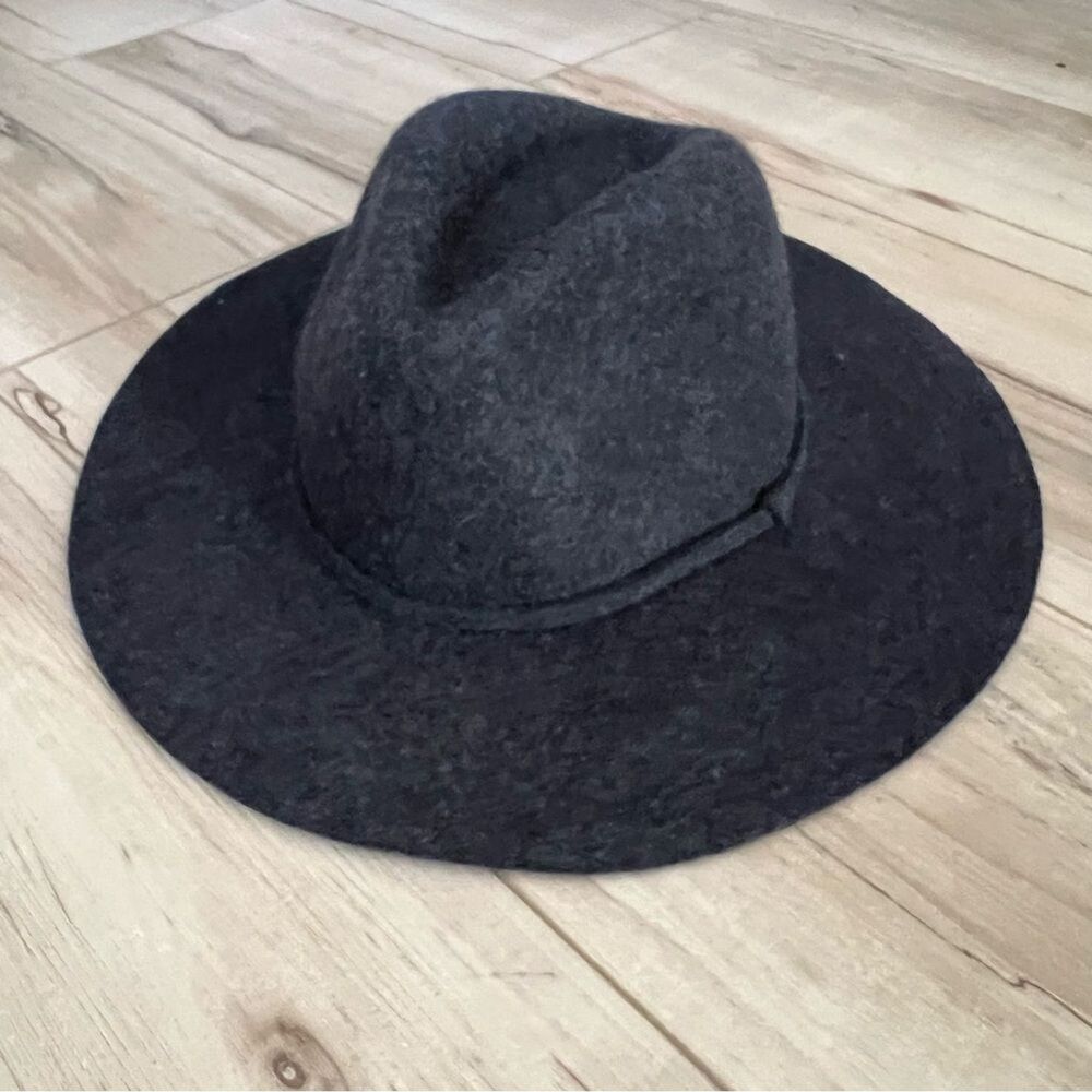 J Crew Hat Gray Wool Fedora Floppy Brim Boho Classic Style Size S-M
